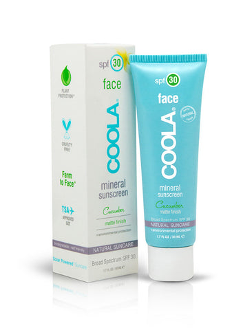 Face Mineral Sunscreen Matte Finish SPF 30 Cucumber COOLA : The Naturally  Better Company